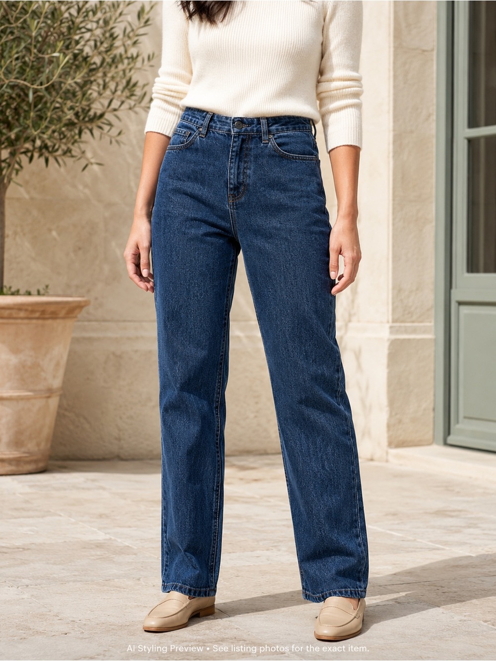 Tilley Women’s US 8 Blue Tencel Stretch Straight Leg Jeans Made in Canada